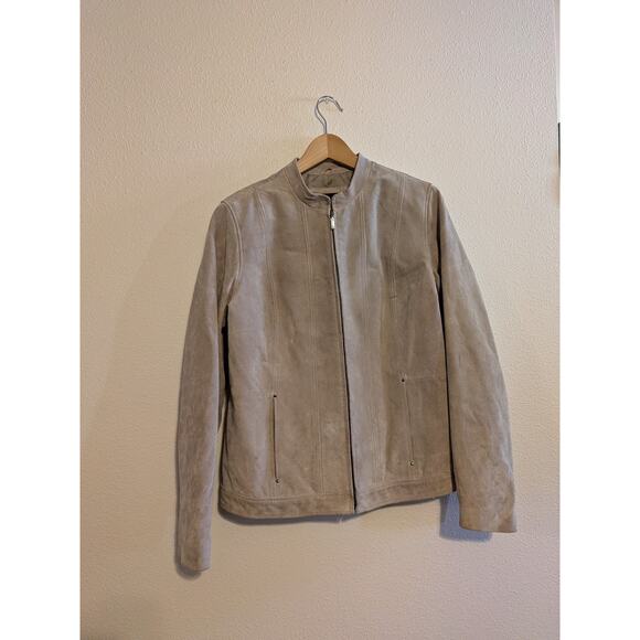 style and Co cream genuine leather jacket size L - Picture 2 of 7